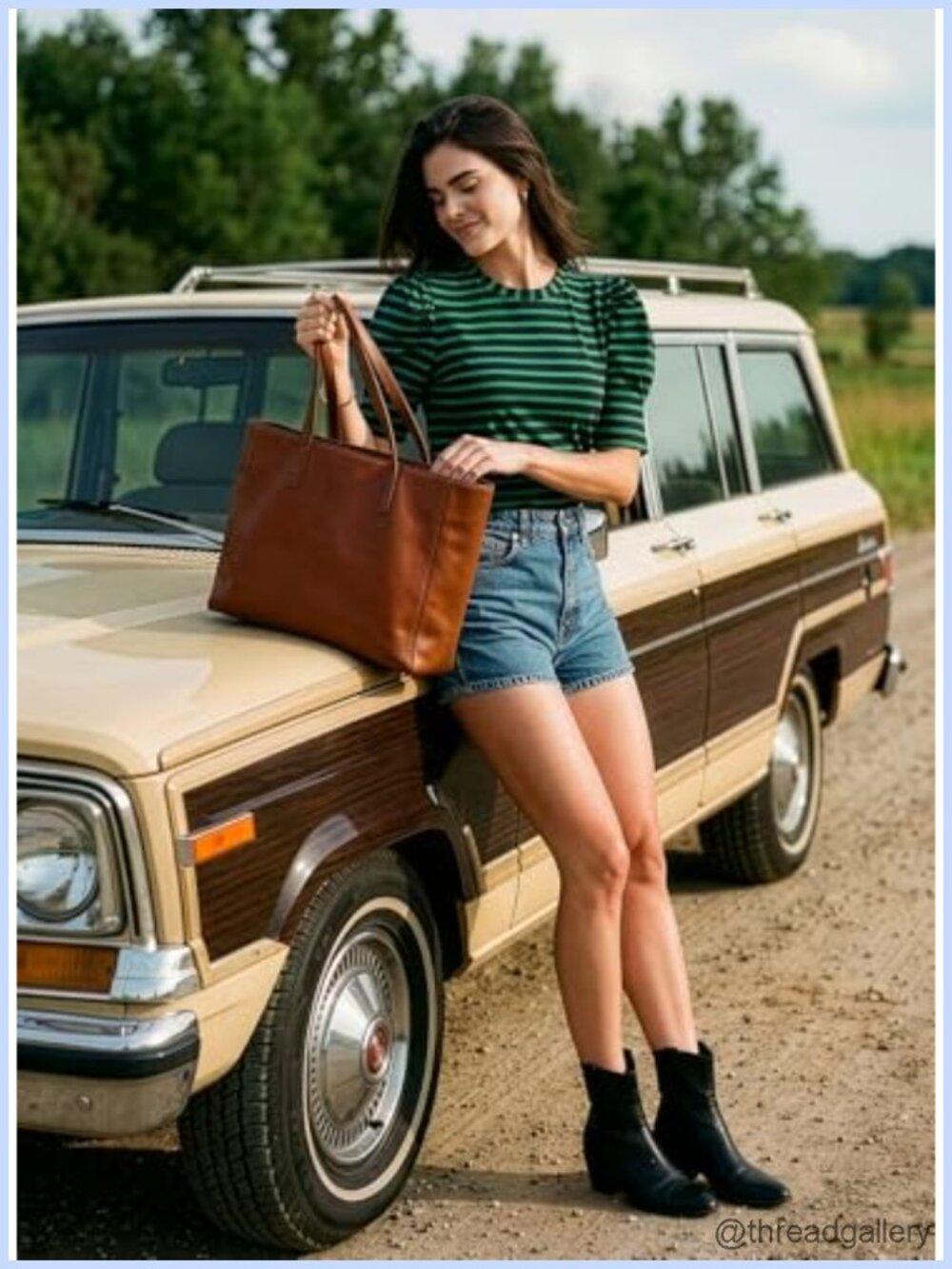 Womens Short Puff Sleeve Crew Neck Striped Tunic Tee Casual Summer Top - Picture 4 of 6